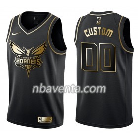 Camiseta Hombre Charlotte Hornets Personalizadas Nike Negro Golden Edition Swingman